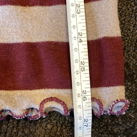 Vintage Girls Striped Burgundy & Taupe Handmade Wool Blend High Waist Pants - Picture 8 of 9